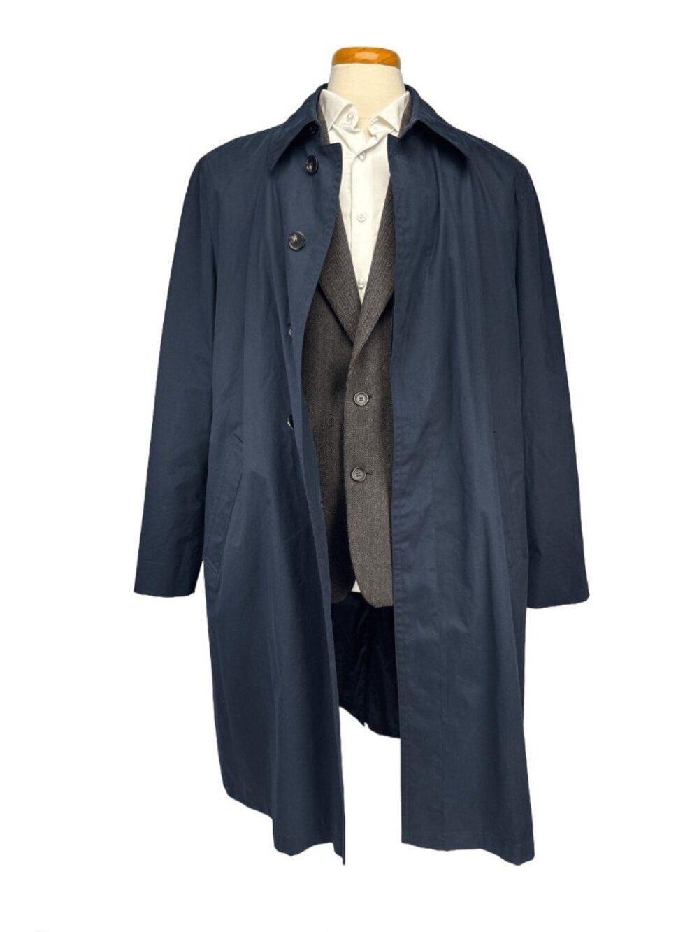 SCHNEIDERS SALZBURG 'Roger' Cotton Blend Lined Navy Mens Trench Coat EU 54 US 44